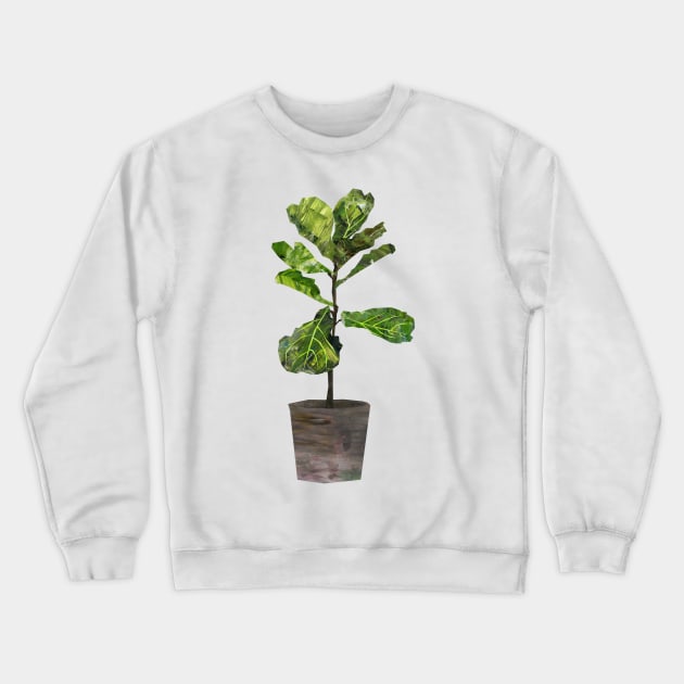 Fiddle-leaf fig Crewneck Sweatshirt by Babban Gaelg